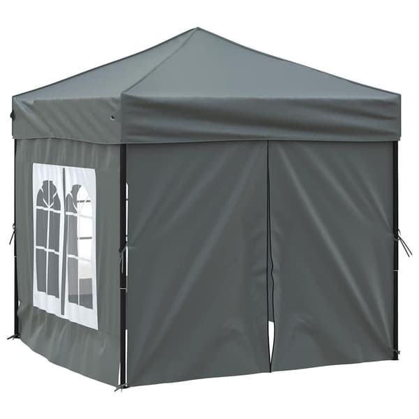 vidaXL foldbart festtelt med sider, antracit, 2x2 m