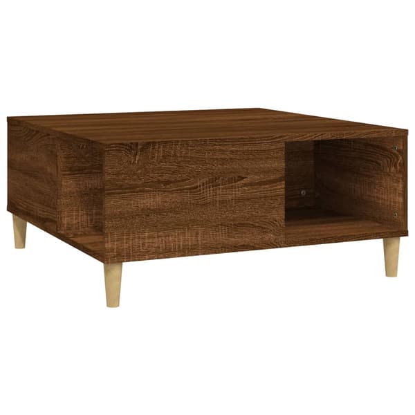 vidaXL sofabord brunt egetræ 80x80x36,5 cm