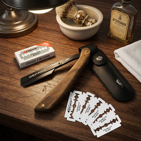 Professionelt barbersæt, barberskraber, barberblade