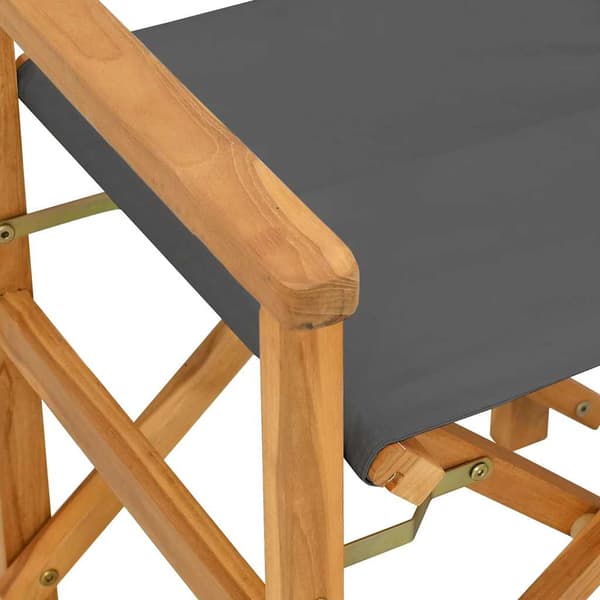 vidaXL Hopfällbara regissörsstolar, set om 2, grå, teak