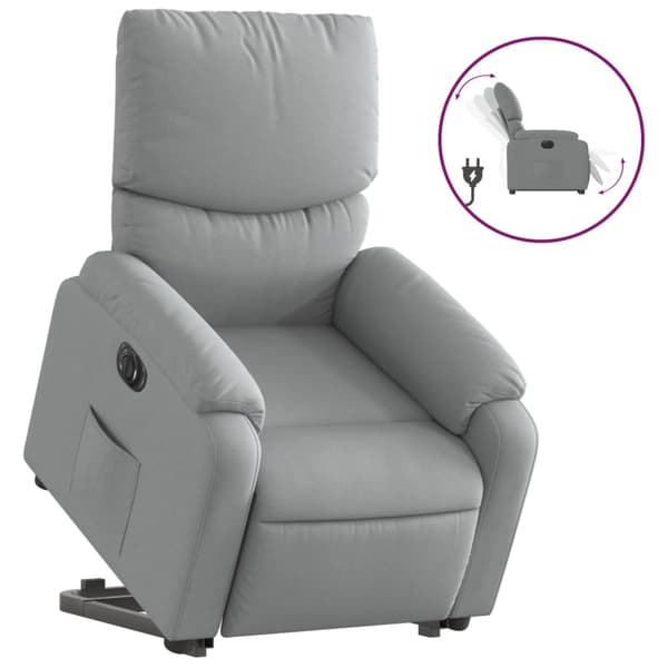 vidaXL Elektrisk lyftande massagefåtölj ljusgrå