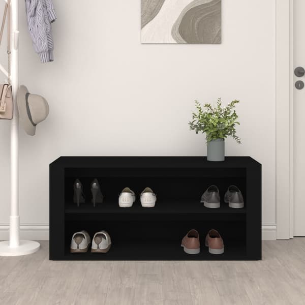vidaXL skohylde sort 100x35x45 cm træbaseret materiale