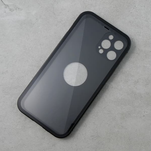 iPhone 12 Pro cover, dobbelt glas, Magsafe, sort