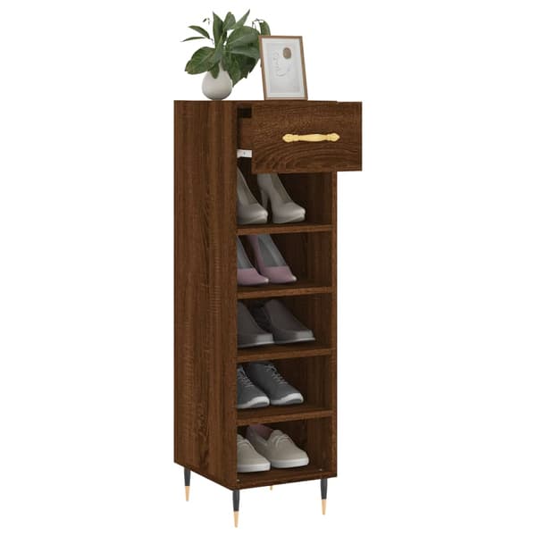 vidaXL skoskab brunt egetræ 30x35x105 cm