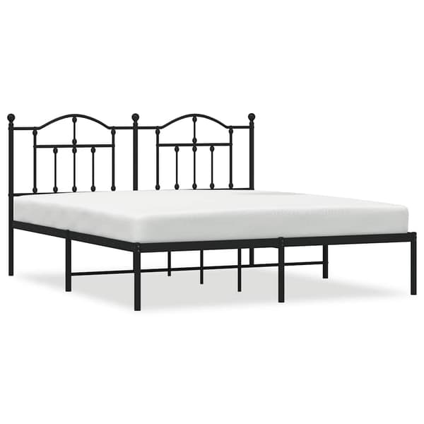 vidaXL metalsengestel med hovedgærde sort 183x213 cm