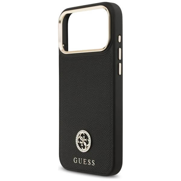 Guess MagSafe-etui med kornet strass-logo til iPhone 17 Pro Max, sort