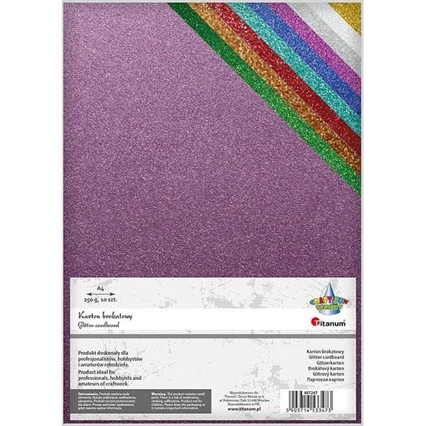 Glitterkarton A4 10 farver 250g