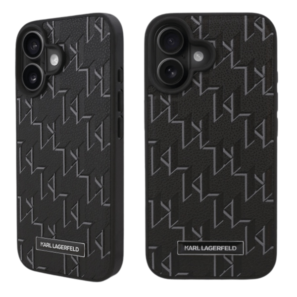 Karl Lagerfeld Hot Stamp Magsafe-etui til iPhone 16 Plus, sort