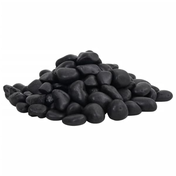 vidaXL polerede småsten, 10 kg, sort, 2-5 cm