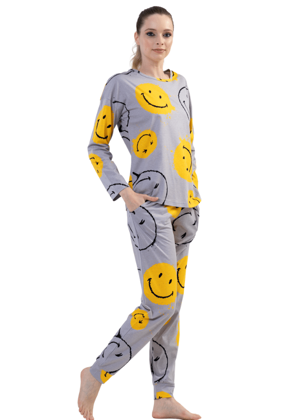 Dampyjamas i bomull, lång, XL, Vienetta