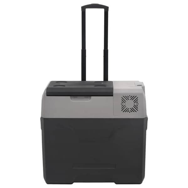 vidaXL Jääkaappi pyörillä kahvalla musta ja harmaa 40 l PP