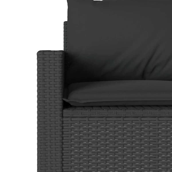 vidaXL havemøbelsæt med 2 dele og hynder, sort, polyrattan