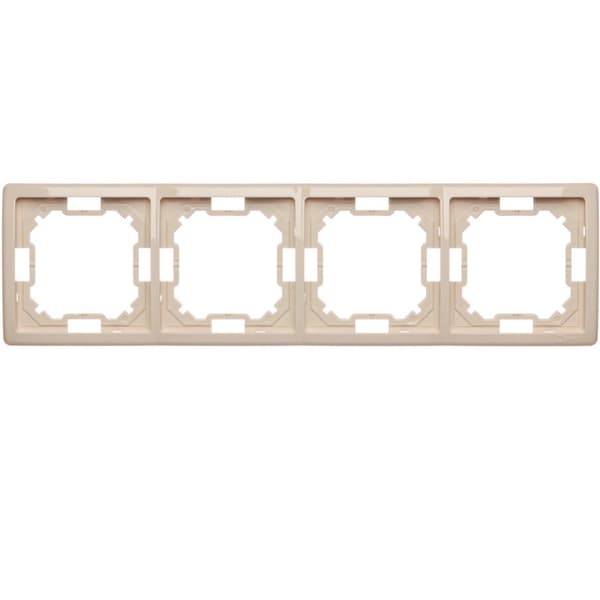 Simon Basic 4-foldet ramme til stikkontakt beige
