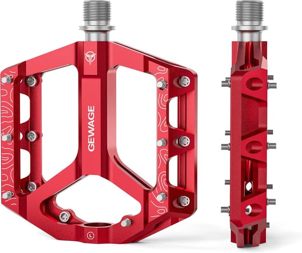 Gewage Røde Aluminium Platform Cykelpedaler 3 Forseglede Lejer