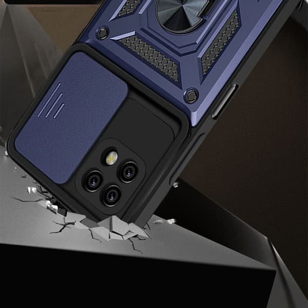 Pansret cover til Realme C21, CamShield Slide, blå