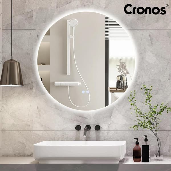Cronos uppvärmd spegel rund 80 cm