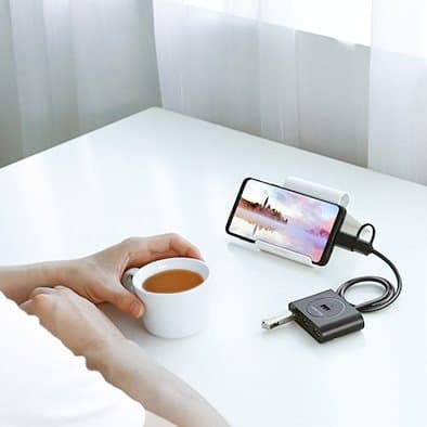 USB-port HUB splitter til 4x USB 3.2 kabel 0,5 m sort