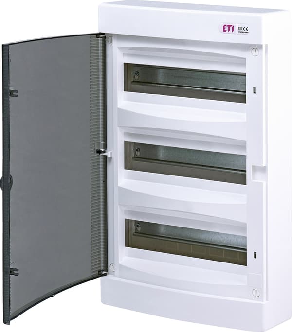Utanpåliggande fördelningscentral 36 moduler IP40 transparent dörr ECT36PT-s