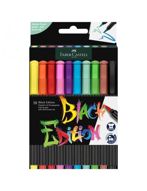 Black Edition penselpennor 10 färger