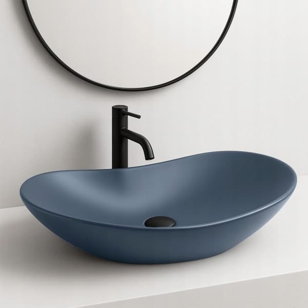 Rea Royal Oval Mat Blå Bordvask 61,5 cm uden overløb