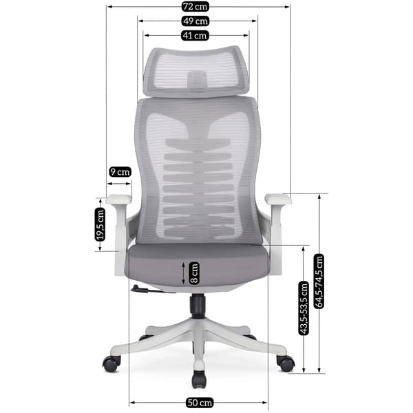 Caret 2 ergonomisk snurrestol ventileret grå moderne