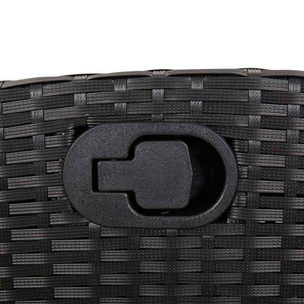 vidaXL havestol med hynder, sort polyrattan