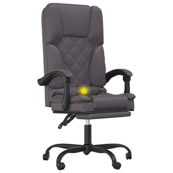 vidaXL lænestol med massagefunktion, grå, kunstlæder