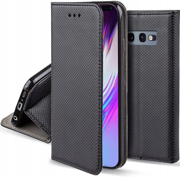Etui med FLIP til SAMSUNG GALAXY S10E SMART BOOK MAGNETETUIL SORT + GLAS
