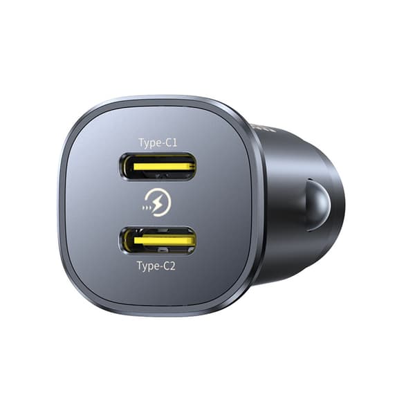 Billaddare 2 x USB-C 30W - svart