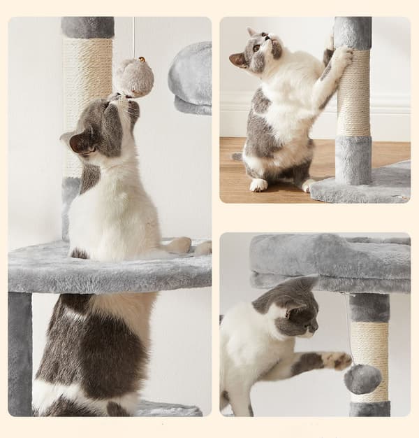 Stabilt kradsetårn til katte 142 cm