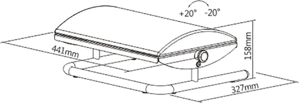 Powerton ergonomisk benstøtte, stål, 25 kg, sort