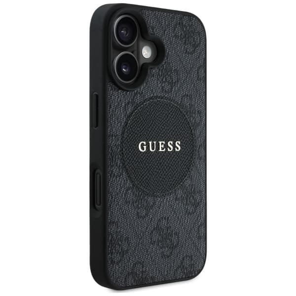 Guess 4G Circle Classic Logo MagSafe-etui til iPhone 16, sort