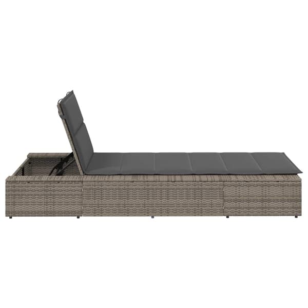 vidaXL liggestol med flydende hynde grå polyrattan