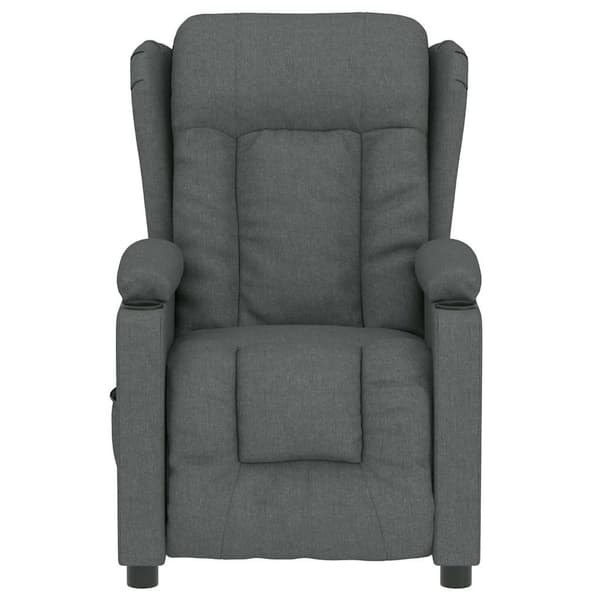 vidaXL Elektrisk massagefåtölj, mörkgrå, tyg