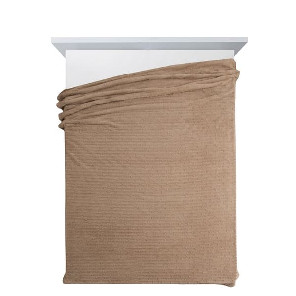Rævetæppe beige 130x170 striber