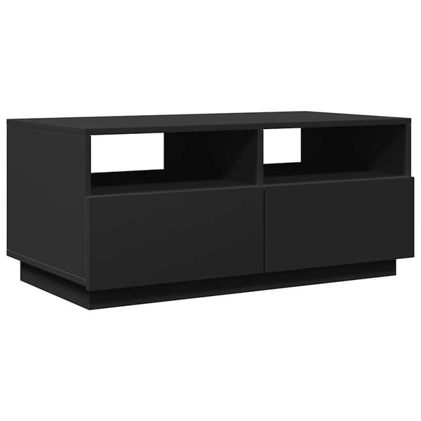 vidaXL LED sofabord sort 90x49x40 cm
