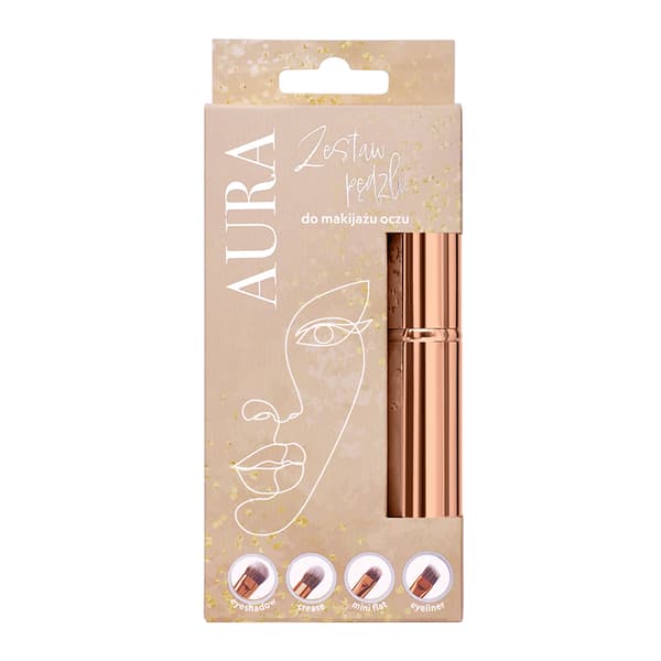 Aura Koppar Ögonmakeupborste Set