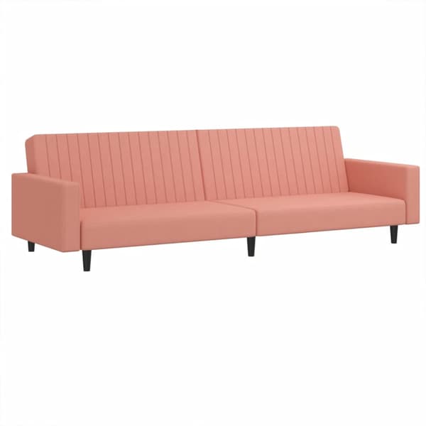 vidaXL 2-sitssoffa, rosa, klädd i sammet