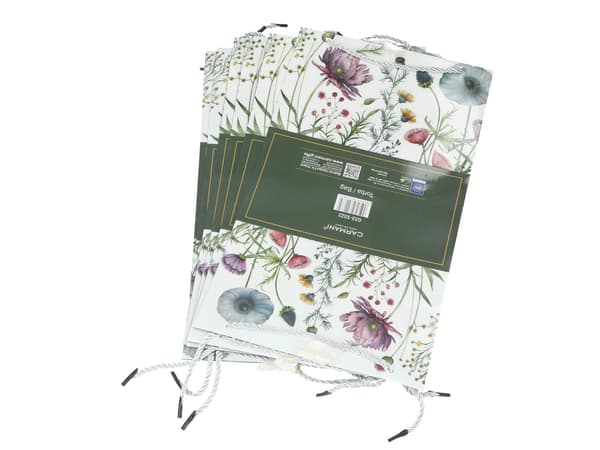 Set med 6 dekorativa väskor - Blommor (carmani)