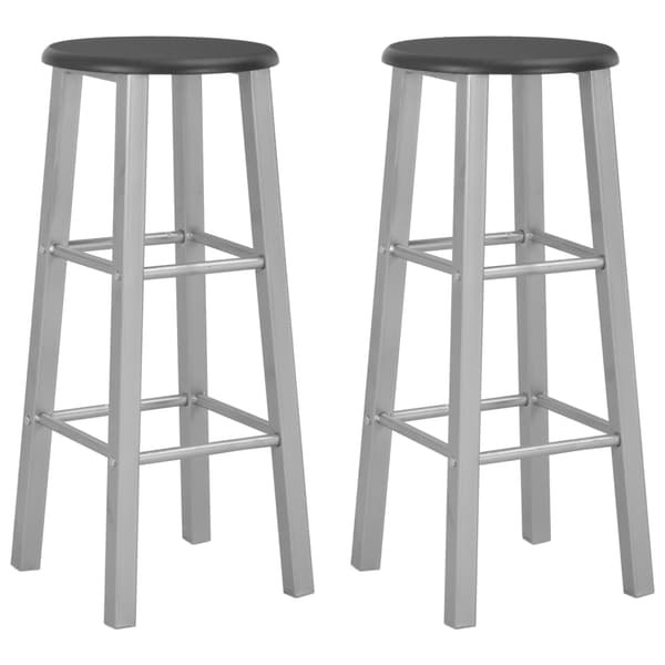 vidaXL Baarijakkarat, 2 kpl, hopea, MDF