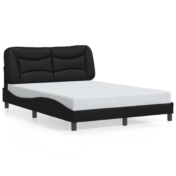 vidaXL sengestel med LED sort 140x190 cm kunstlæder