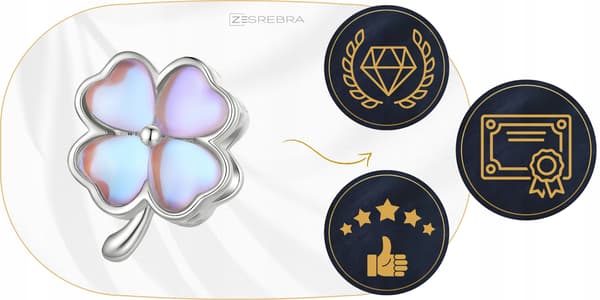 Berlocker klöver opal silver S925 pärlor pärlhänge klöver
