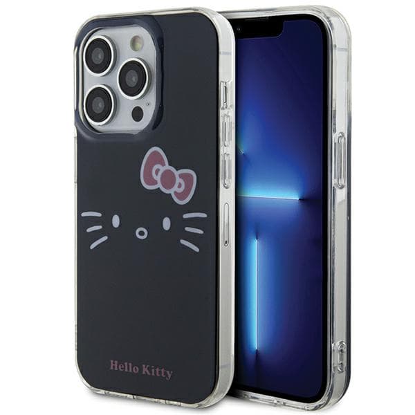 Hello Kitty IML Kitty Face-cover til iPhone 15 Pro Max, sort