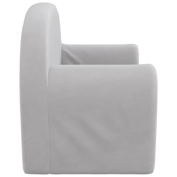 vidaXL 2-sits barnsoffa, ljusgrå, mjuk plysch