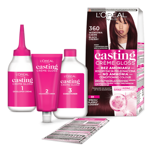 L'Oréal Casting Creme Gloss hårfärg - 360 Cherry Black (48ml, 72ml, 60ml)