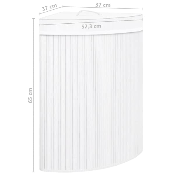 vidaXL Tvättkorg i bambu vit 60 l