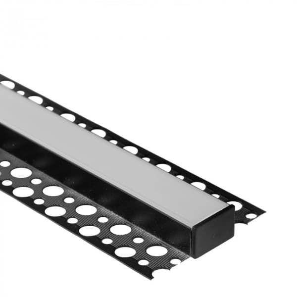 Overflademonteret aluminiumsprofil til LED-strimler, sort, 2m