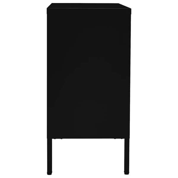 vidaXL kommode, sort, 75x35x70 cm, stål og hærdet glas