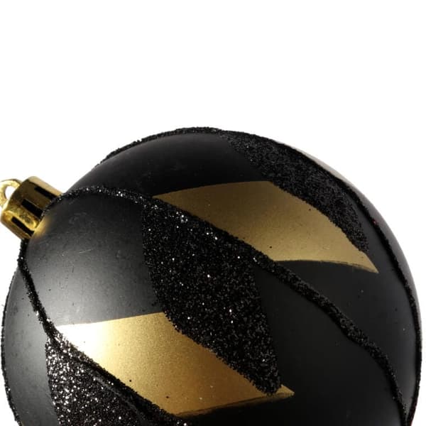 Sæt med elegante julekugler i sort og guld Luksusy, 3 stk., 8 cm