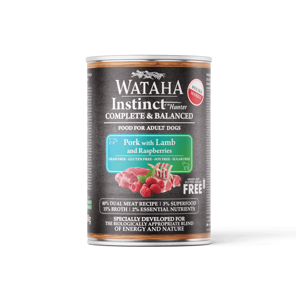 WATAHA INSTINCT 80% FLÄSKKÖTT MED LAMM OCH HALLON 400G